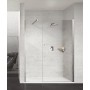 NOVELLINI YOUNG G+F EN LIGNE NICHE PORTE À RAPPROCHEMENT AVEC FIXE EN LIGNE MONTANT CHROME VERRE TRANSPARENT