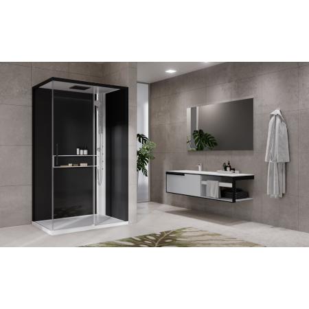 NOVELLINI GLAX 2.0 2P 120X80 CABINE MULTIFONCTION OUVERTURE 1 PORTE COULISSANTE + 1 CÔTÉ FIXE