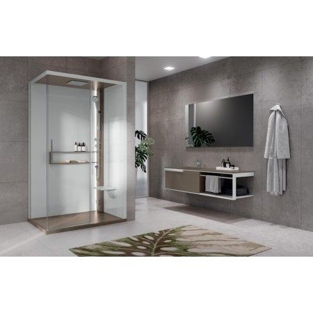 NOVELLINI GLAX 2.0 2P 120x90 CABINE MULTIFONCTION OUVERTURE 1 PORTE COULISSANTE + 1 CÔTÉ FIXE