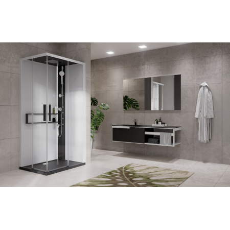 NOVELLINI GLAX 2 2.0 A 100X80 CABINE MULTIFONCTION OUVERTURE 2 PANIERS COULISSANTS