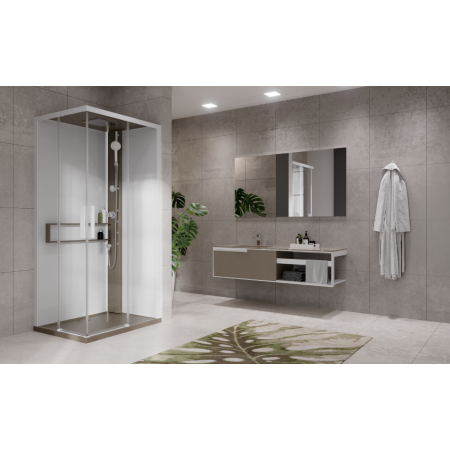 NOVELLINI GLAX 2 2.0 A 100X80 CABINE MULTIFONCTION OUVERTURE 2 PANIERS COULISSANTS
