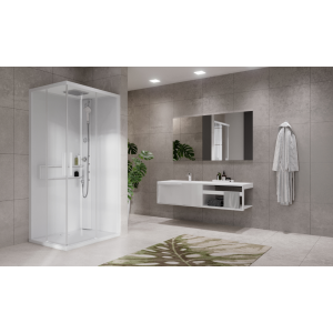 NOVELLINI GLAX 2 2.0 A 100X80 CABINE MULTIFONCTION OUVERTURE 2 PANIERS COULISSANTS