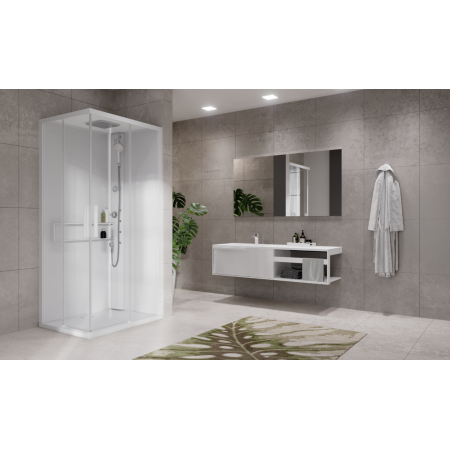 NOVELLINI GLAX 2 2.0 A 100X80 CABINE MULTIFONCTION OUVERTURE 2 PANIERS COULISSANTS