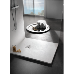 FISSORE.com DOUCHE PLATE EN ARDOISE BLANCHE PURE