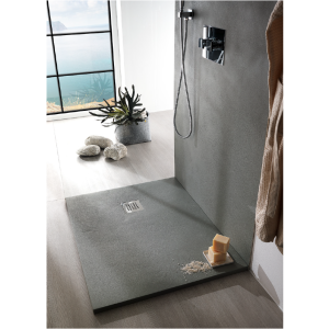 FISSORE.com CIMENT FINITION GRIS PLAT DE DOUCHE H 3cm