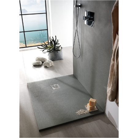 FISSORE.com CIMENT FINITION GRIS PLAT DE DOUCHE H 3cm