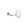 MIROIR AGRANDISSEUR MURAL PIVOTANT AVEC DOUBLE BRAS ARTICULÉ ROND EN CHROME