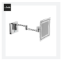 MIROIR AGRANDISSEUR MURAL À LED AVEC DOUBLE ARTICULATION SQUAIRE CHROME
