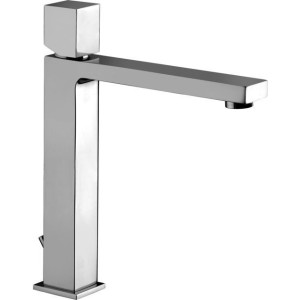 PAFFONI ROBINET DE LAVABO ALLONGÉ AVEC ÉVACUATION AUTOMATIQUE AVEC POIGNÉE CUBE