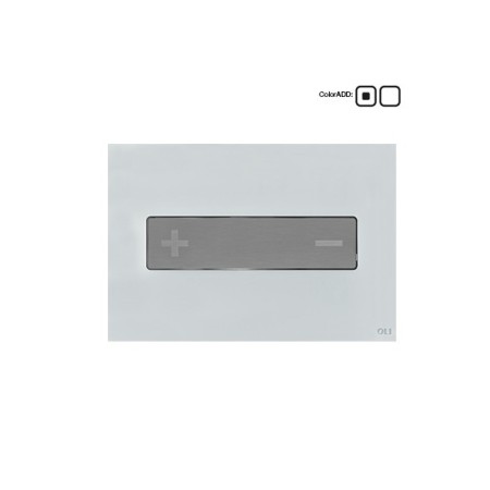 OLI PLAQUE OCÉANIE À ACTIONNEMENT MÉCANIQUE EN VERRE BLANC BRILLANT AVEC BOUTON EN ACIER INOXYDABLE