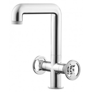 IB RUBINETTERIE ROBINET BOLD ROND LAVABO HAUT AVEC DEUX LEVIERS C/ÉVACUATION CLIK CLAK