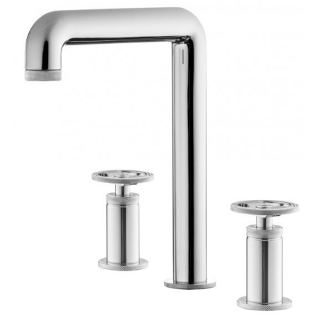 IB RUBINETTERIE ROBINET BOLD ROND MITIGEUR LAVABO HAUT TROIS ORIFICES AVEC ÉVACUATION CLIK CLAK