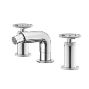 IB RUBINETTERIE ROBINET BOLD ROND MIXTE BIDET TROIS ORIFICES AVEC ÉVACUATION CLIK CLAK