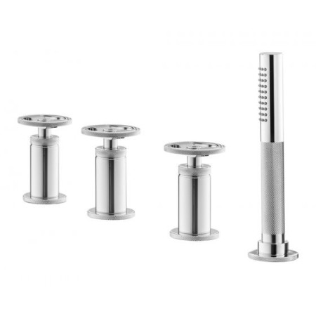 IB RUBINETTERIE MITIGEUR DE BAIGNOIRE ROND EN BOLD À QUATRE ORIFICES POUR COLONNE DE REMPLISSAGE ET KIT DE DOUCHE