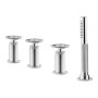 IB RUBINETTERIE MITIGEUR DE BAIGNOIRE ROND EN BOLD À QUATRE ORIFICES POUR COLONNE DE REMPLISSAGE ET KIT DE DOUCHE