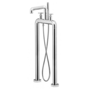 IB RUBINETTERIE BOLD ROUND MITIGEUR DE BAIGNOIRE À DOUBLE COLONNE AVEC KIT DE DOUCHE