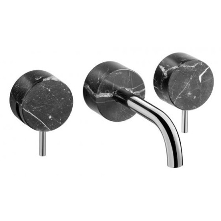 IB RUBINETTERIE MARMO MITIGEUR DE LAVABO MURAL AVEC ÉVACUATION CLIK CLAK CM 17,2 NOIR
