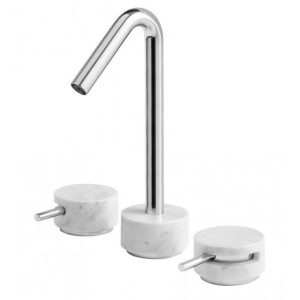 IB RUBINETTERIE MARMO ROBINET À LAVABO TROIS ORIFICES À BEC HAUT