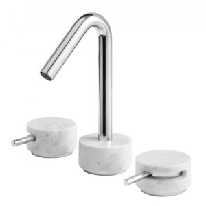 IB RUBINETTERIE MARMO ROBINET DE LAVABO TROIS ORIFICES À BOUCHE BASSE