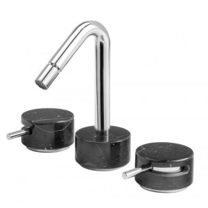 IB RUBINETTERIE MARMO MITIGEUR BIDET TROIS TROUS AVEC BEC BASCULANT NOIR