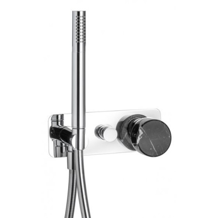 IB RUBINETTERIE MARMO MITIGEUR DE DOUCHE ENCASTRÉ AVEC KIT DE DOUCHE À 2 VOIES NOIR