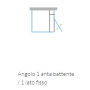 ARBLU HUIT ANGLE 1 PORTE BATANTE + CÔTÉ FIXE