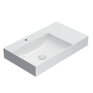 GLOBO T-EDGE LAVABO 80X47 VASQUE DÉCENTRÉE SUSPENDUE/POSE SUR