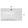 GLOBO T-EDGE LAVABO 80X47 VASQUE DÉCENTRÉE SUSPENDUE/POSE SUR