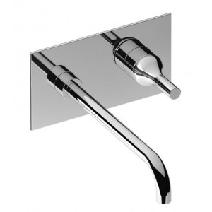 IB RUBINETTERIE BATLO' MITIGEUR LAVABO MURAL COMPLÈTE AVEC ÉVACUATION CM 24.6