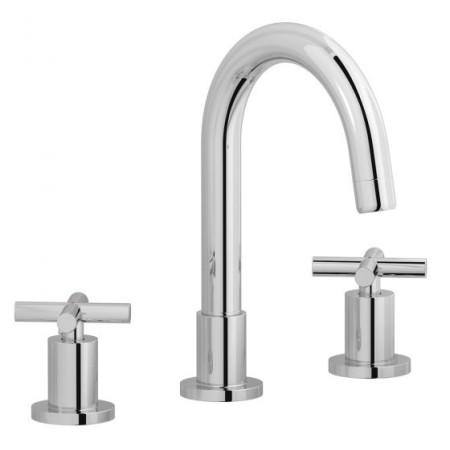 IB RUBINETTERIE WOW MITIGEUR LAVABO TROIS TROUS BEC HAUT COMPLÈTE AVEC ÉVACUATION