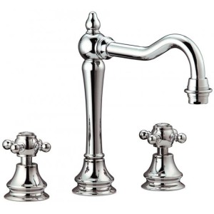 IB RUBINETTERIE HERMES MITIGEUR LAVABO TROIS TROUS BEC HAUT COMPLÈTE AVEC ÉVACUATION