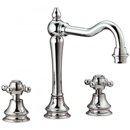 IB RUBINETTERIE HERMES MITIGEUR LAVABO TROIS TROUS BEC HAUT COMPLÈTE AVEC ÉVACUATION