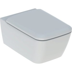 GEBERIT ICÔNE SQUARE WC SUSPENDU RIMFREE AVEC SIEGE SLIM SOFT CLOSE