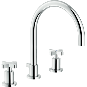 NOBILI LIRA MITIGEUR LAVABO ROBINET 3 TROUS AVEC BEC LONG