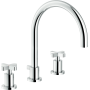 NOBILI LIRA MITIGEUR LAVABO ROBINET 3 TROUS AVEC BEC LONG