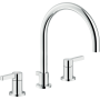 NOBILI UN ROBINET DE LAVABO À 3 TROUS AVEC UN LONG NEZ ET ÉVACUATION