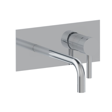 BELLOSTA BAMBU' MITIGEUR DE LAVABO MURAL BEC 90° EXTRALONG SUR PLATEAU