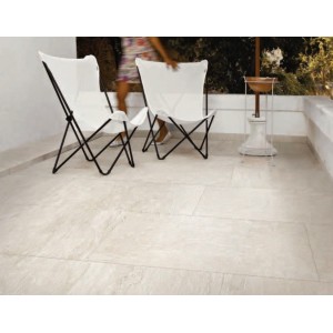 REX CÉRAMIQUES ARDOISE BLANC GRIP 80x80 RECTIFIÉ 9mm