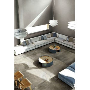 REX CÉRAMIQUES MATIÈRES GRIS STRUCTURÉ 40X80 RECTIFIÉ 9mm