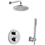 PAFFONI KIT D'ÉCLAIRAGE DOUCHE AVEC MITIGEUR THERMOSTATIQUE + PULVÉRISATEUR + ENSEMBLE DE DOUCHE