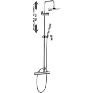 PAFFONI COLONNE DE DOUCHE EASY PLUS RÉGLABLE AVEC MELANGEUR MÉCANIQUE