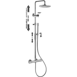 PAFFONI COLONNE DE DOUCHE BIRILLO AVEC MITIGEUR THERMOSTATIQUE