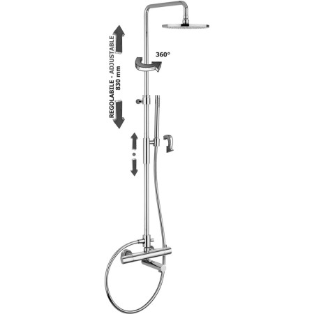 PAFFONI COLONNE DE DOUCHE BIRILLO AVEC ROBINET THERMOSTATIQUE AVEC BUSE DE DÉBIT