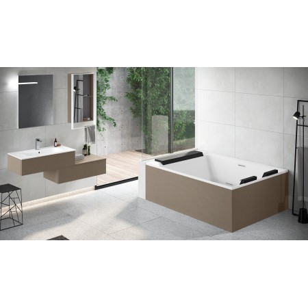NOVELLINI DIVINA DUAL WHIRLPOOL + AIR NATUREL - BAIGNOIRE AVEC CADRE AVEC JACUZZI 190X140