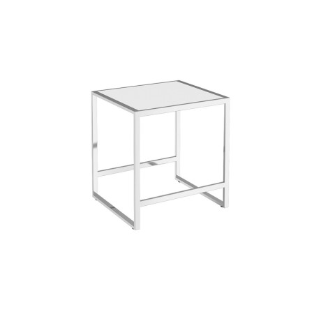 COSMIC LE GRID TABOURET CHROME/BLANC SATINÉ