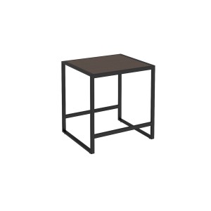 COSMIC LE GRILLES TABOURET NOIR SATINÉ/CHÊNE FONCÉ