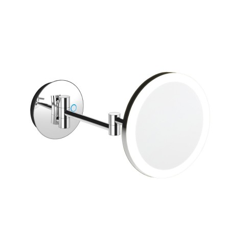COSMIC ESSENTIELS MIROIR RÉTRACTABLE MURAL AVEC LUMIÈRE LED RÉGLABLE CHROME