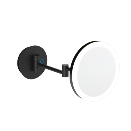 COSMIC ESSENTIELS MIROIR LOUPE MURAL AVEC LUMIÈRE LED RÉGLABLE NOIR SATINÉ