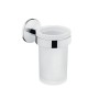 COSMIC DUO ROND PORTE-BROSSES À DENT FROSTÉ EN CHROME-VERRE