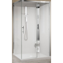 NOVELLINI CRYSTAL 2P 120x80- CABINE MULTIFONCTION ASYMÉTRIQUE, 1 PORTE COULISSANTE + 1 FIXE EN LIGNE